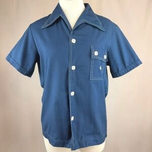 Vintage KINGS‎ ROAD Mens (M) Navy Blue Button Shirt Work Utility Emo Indie Skate